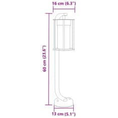 Vidaxl Vonkajšia stojaca lampa čierna 60 cm nehrdzavejúca oceľ