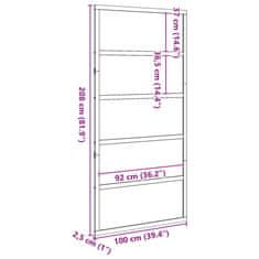 Vidaxl Dvere do stodoly voskovohnedé 100x208 cm masívna borovica