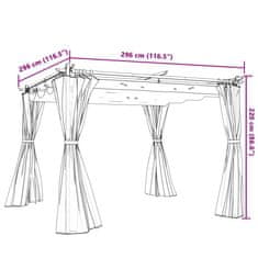 Vidaxl Altánok so závesmi antracitový 3x3 m oceľ