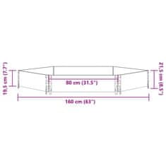 Vidaxl Vyvýšený záhon, šesťhran, čierny 160x160 cm, borovicový masív