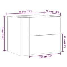 Petromila vidaXL Nástenné nočné stolíky 2 ks sivé sonoma 45x30x35 cm