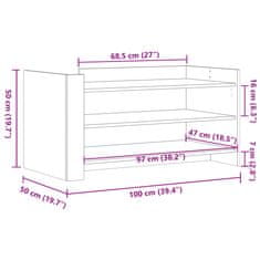 Vidaxl Konferenčný stolík dymový dub 100x50x50 cm kompozitné drevo