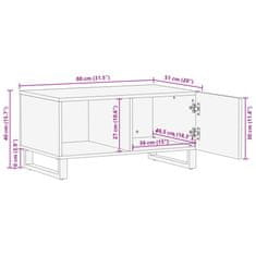 Vidaxl Konferenčný stolík, hnedý 80x51x40 cm, mangový masív