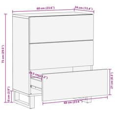 Petromila vidaXL Komoda 60x34x75 cm, akáciový masív