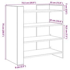 Petromila vidaXL Komoda dymový dub 73,5x35x75 cm kompozitné drevo