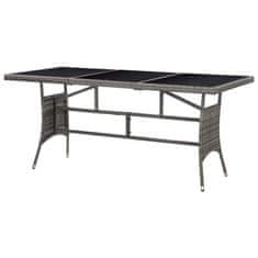 Petromila vidaXL Záhradný stôl, sivý 170x80x74 cm, polyratan