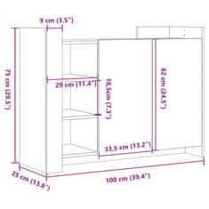 Petromila vidaXL Komoda dymový dub 100x35x75 cm kompozitné drevo