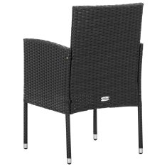 Petromila vidaXL Záhradné stoličky, čierne podložky 4 ks, čierne, polyratan