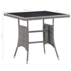 Petromila vidaXL Záhradný stôl, sivý 80x80x74 cm, polyratan