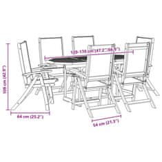 Petromila vidaXL vidalXL 7-dielna záhradná jedálenská súprava akáciový masív a textilén
