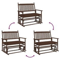 Petromila vidaXL Hojdacia lavička hnedá 118x70x104,5 cm masívny topoľ