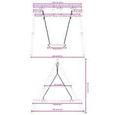 Vidaxl Záhradná hojdačková sada so sieťovinovou hojdačkou