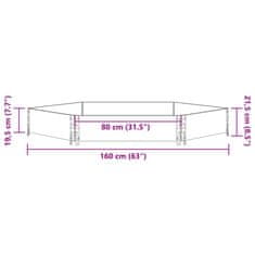 Vidaxl Vyvýšený záhon, šesťhran, sivý 160x160 cm, borovicový masív
