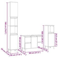 Vidaxl 3-dielna súprava kúpeľňových skriniek sonoma kompozitné drevo