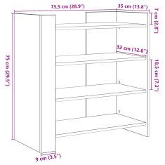 Petromila vidaXL Komoda sivá sonoma 73,5x35x75 cm kompozitné drevo