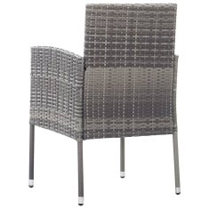 Petromila vidaXL Záhradné stoličky, tmavosivé podložky 4 ks, sivé, polyratan