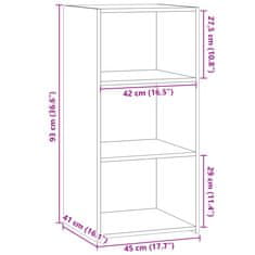 Petromila vidaXL Komoda dymový dub 45x41x93 cm spracované drevo