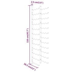 Vidaxl Nástenný stojan na víno na 36 fliaš 2 ks zlatý železný