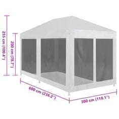 Vidaxl Párty stan so 6 sieťkovanými bočnými stenami 6x3 m