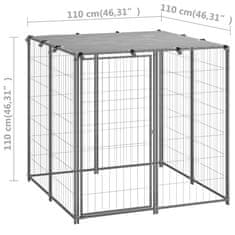 Vidaxl Koterec pre psa strieborný 110x110x110 cm oceľ