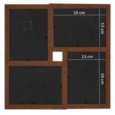 Vidaxl Kolážový fotorámik na 24 fotiek (13x18 cm) tmavohnedý MDF