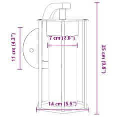 Vidaxl Vonkajšie nástenné svetlo čierne nehrdzavejúca oceľ