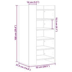 Petromila vidaXL Botník čierny 52x37,5x100 cm kompozitné drevo