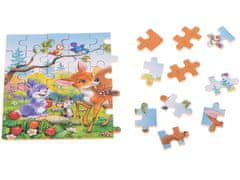 WOWO Lesné Zvieratká Puzzle pre deti - Puzzle pre deti Lesné Zvieratká - 60 dielikov v plechovke