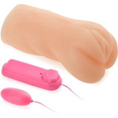 XSARA Úzká vagína - uzoučká štěrbinka - masturbátor s vibračním vajíčkem - 73180681