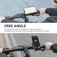 ROCKBROS Aluminum držiak na mobil na bicykel, čierny