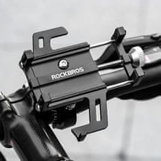 ROCKBROS Aluminum držiak na mobil na bicykel, čierny