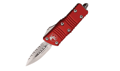 Microtech 238-11RD Mini Troodon Red Stonewash automatický nôž 5 cm, červená, hliník 