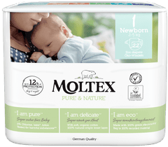 MOLTEX Plienky Pure & Nature Newborn 2-5 kg (22 ks)