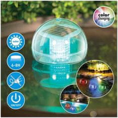 EDCO Lampa solárna svetelná plávajúca guľa 11 cm