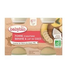 Babybio Jablko banán s kokosovým mliekom 2x 130 g