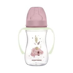 Canpol BABIES Fľaša antikoliková so svietiacimi úchytmi EasyStart Sleepy koala 240ml ružová