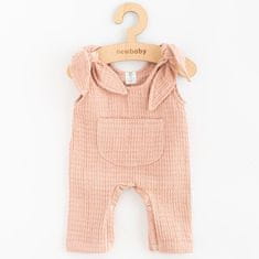 NEW BABY Dojčenské mušelínové zahradníčky Comfort clothes ružová 62 (3-6m) Ružová