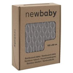 NEW BABY Bambusová pletená deka so vzorom 100x80 cm grey
