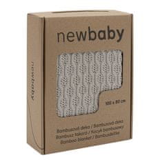 NEW BABY Bambusová pletená deka so vzorom 100x80 cm light grey