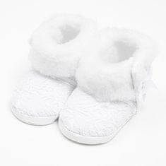 NEW BABY Dojčenské zimné krajkové kozačky 0-3 m biele 0-3 m Biela