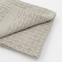 NEW BABY Bambusová pletená deka so vzorom 100x80 cm light grey