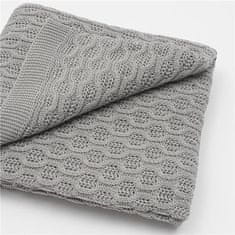 NEW BABY Bambusová pletená deka so vzorom 100x80 cm grey