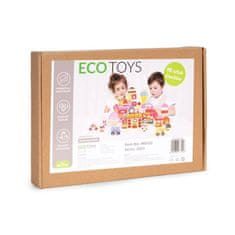 EcoToys Vzdelávacia sada drevených kociek - Candy town 116 el.