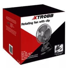 sapro Otočný ventilátor s klipom Xtrobb 23194 do auta, 12V, 1,2m 