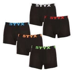 Styx 5PACK pánske boxerky športová guma čierné (5G9602) - veľkosť XL