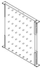 LEGRAND EvoLine 4-bodová polica pevná 1U 372mm, uchytenie variabilné 355-500mm, nosnosť 50kg, čierna, perforovaná