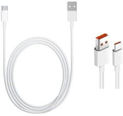 Originálny dátový kábel USB-C 5A 1m biely (Bulk)