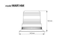 AMIO Výstražná lampa kohút 80 led magnet r10 12-24v w14m amio-01503