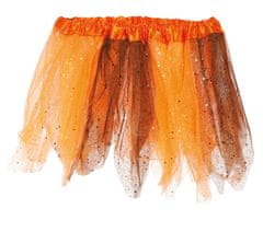 Guirca Detská tutu sukňa oranžovo-čierna trblietavá 30cm