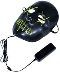 Guirca Karnevalová maska Purge čierna s LED